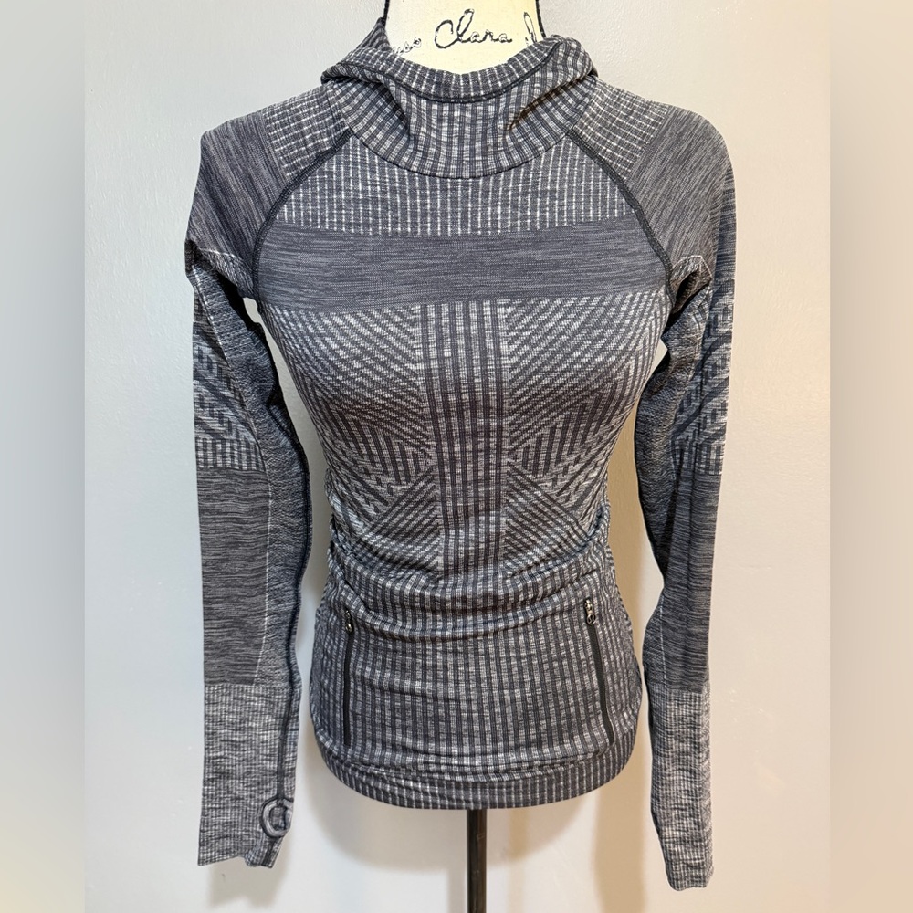 LULULEMON REST LESS BLACK/GRAY HOODIE SZ 2